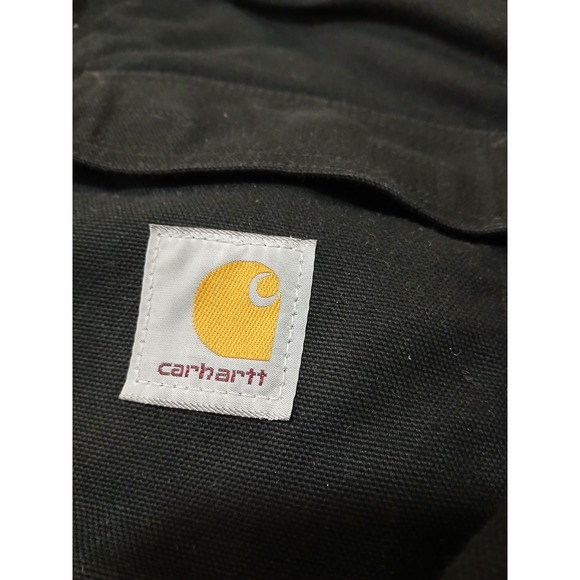 Carhartt Jacket Mens XL Black C003BLK Heavy Duty Canvas Workwear Insulated Coat - Picture 2 of 6